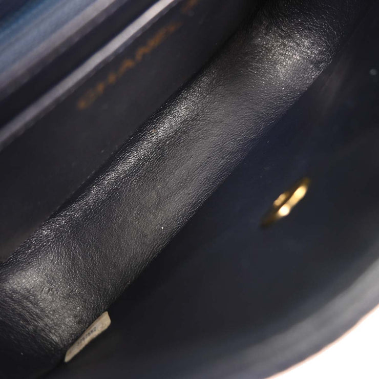 Chanel Navy Calfskin Single Flap Shoulder Bag 125312