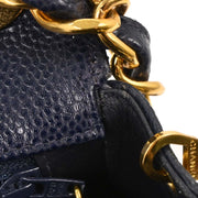 Chanel Navy Calfskin Single Flap Shoulder Bag 125312