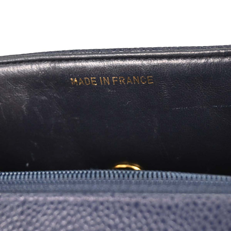 Chanel Navy Calfskin Single Flap Shoulder Bag 125312