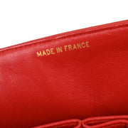 Chanel Red Lambskin Medium Classic Double Flap Shoulder Bag 125663