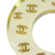 Chanel Hoop Crescent Moon Earrings Clip-On Gold 01P 125696