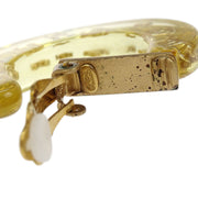 Chanel Hoop Crescent Moon Earrings Clip-On Gold 01P 125696