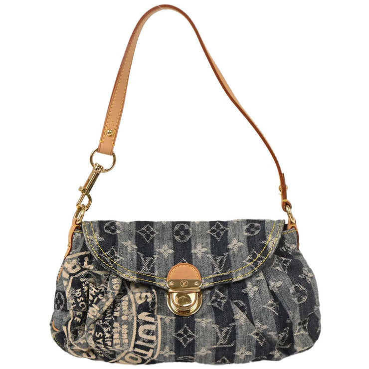 Louis Vuitton Blue Monogram Denim Mini Pleaty Raye Handbag M95333 SR1026 125702