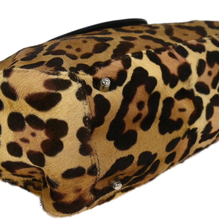 Fendi * Brown Pony Hair Leopard Tote Bag 2354/26329/089 125705