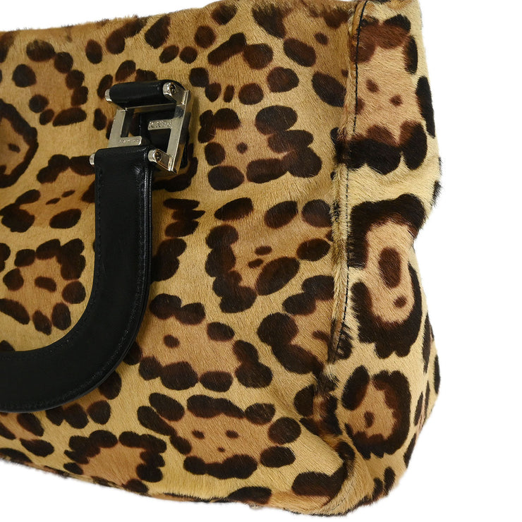 Fendi * Brown Pony Hair Leopard Tote Bag 2354/26329/089 125705