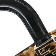 Fendi * Brown Pony Hair Leopard Tote Bag 2354/26329/089 125705