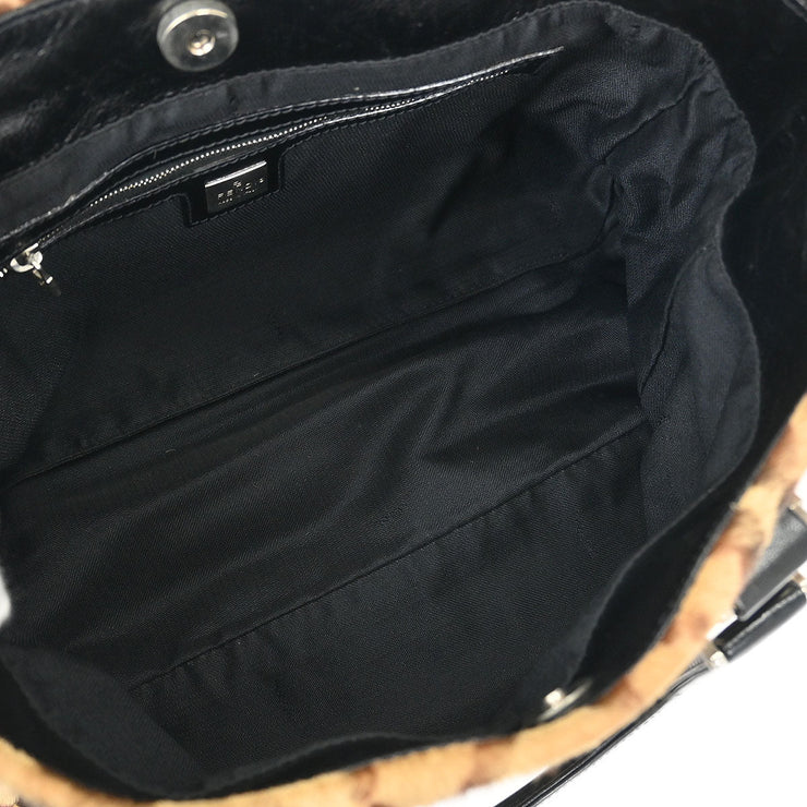 Fendi * Brown Pony Hair Leopard Tote Bag 2354/26329/089 125705