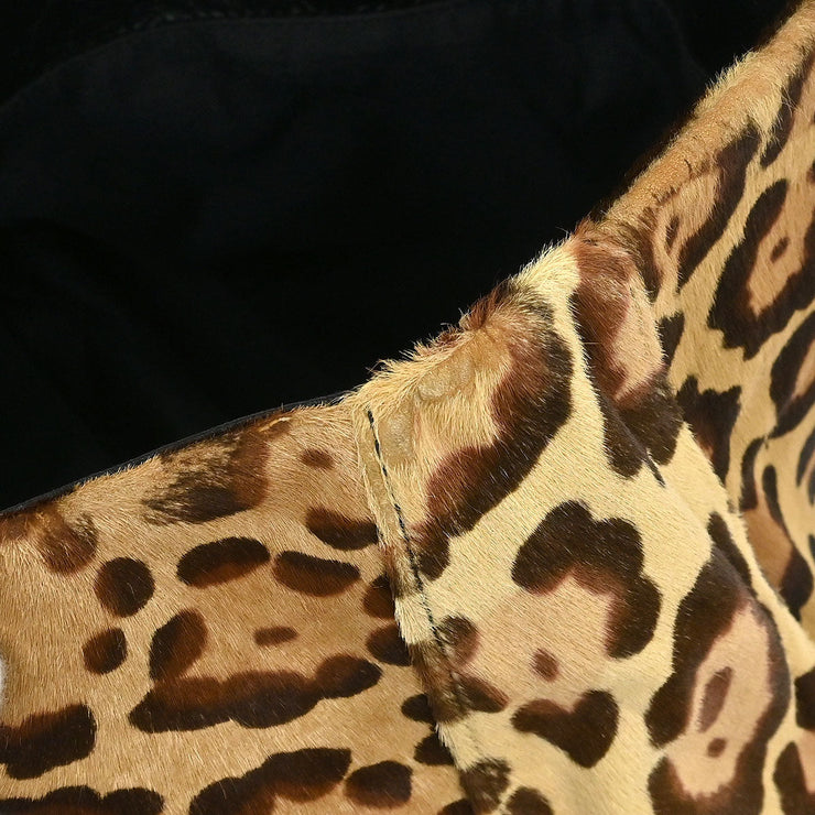 Fendi * Brown Pony Hair Leopard Tote Bag 2354/26329/089 125705