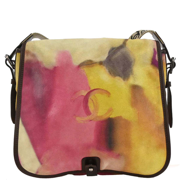 Chanel Yellow Suede Flap Shoulder Bag 125710