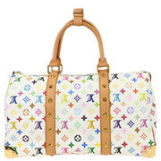 Louis Vuitton White Monogram Multicolor Keepall 45 Handbag M92641 FL0064 125721