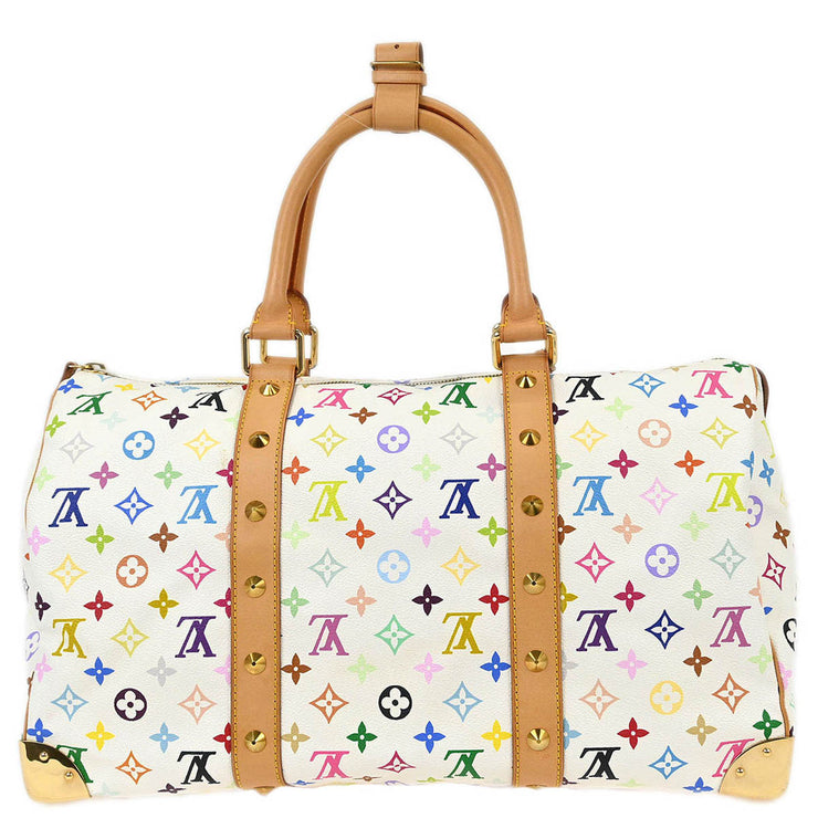 Louis Vuitton White Monogram Multicolor Keepall 45 Handbag M92641 FL0064 125721