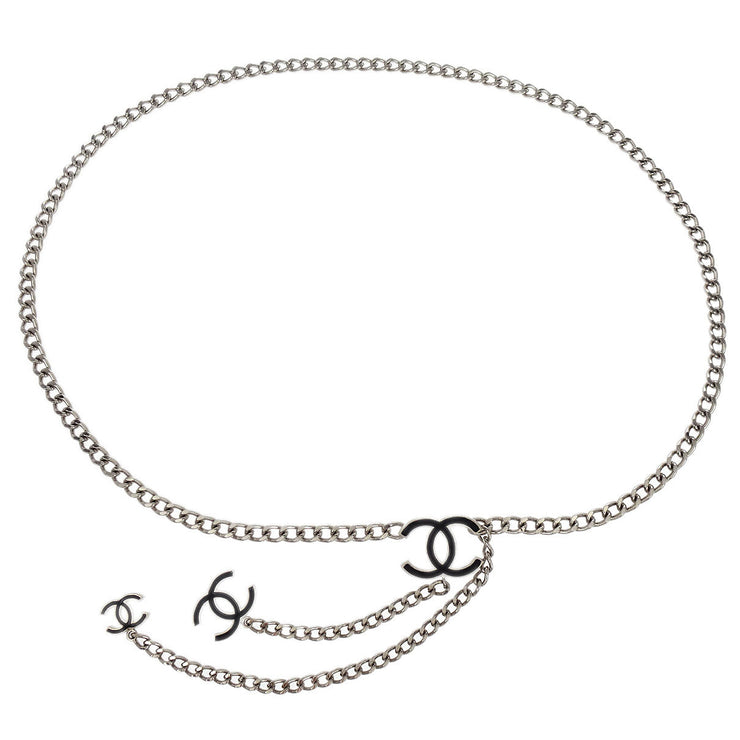 Chanel Chain Belt Silver CC Small Good 05V 125726