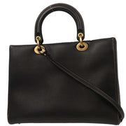 Christian Dior Black Calfskin Lady Dior 2way Handbag 05-MA-0092 125729