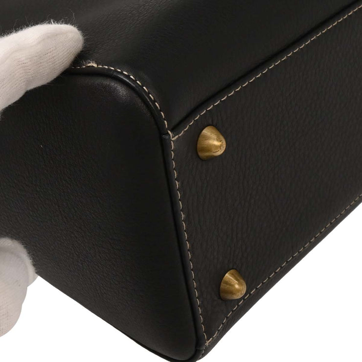 Christian Dior Black Calfskin Lady Dior 2way Handbag 05-MA-0092 125729