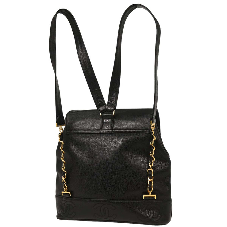 Chanel Black Calfskin Triple CC Backpack 125730