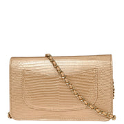 Chanel * Beige Lizard Classic WOC Wallet On Chain 125731
