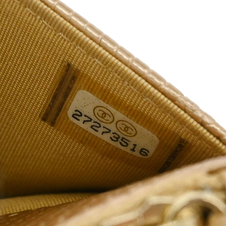 Chanel * Beige Lizard Classic WOC Wallet On Chain 125731