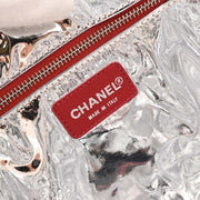 Chanel Navy Silver Canvas No.5 Choco Bar Tote Handbag 125735