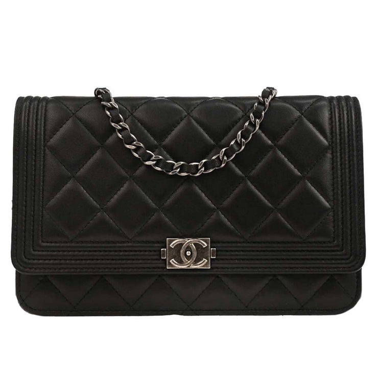 Boy Chanel Black Lambskin WOC Wallet On Chain 125741