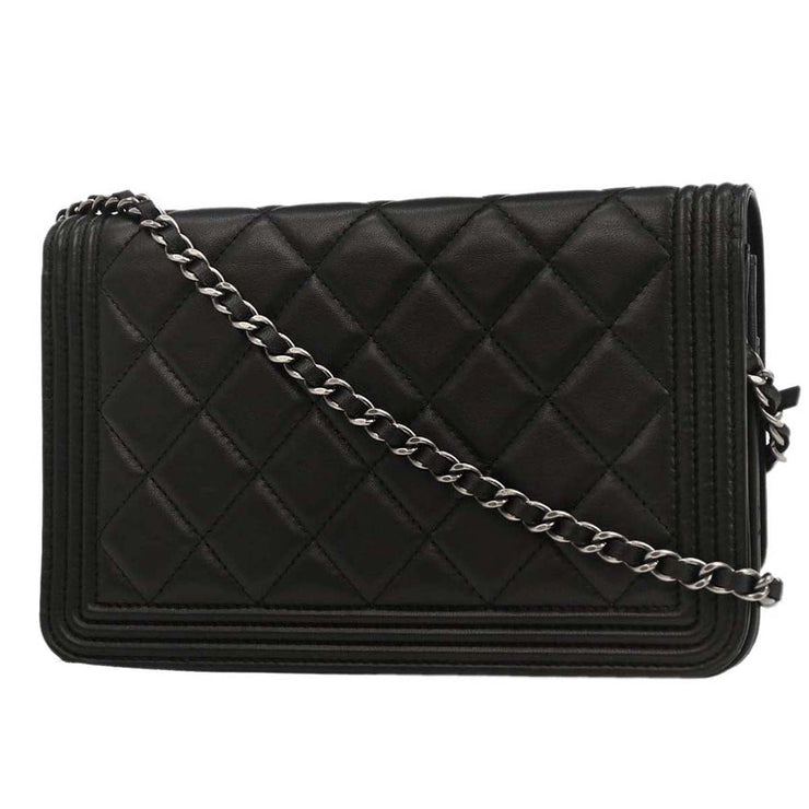 Boy Chanel Black Lambskin WOC Wallet On Chain 125741