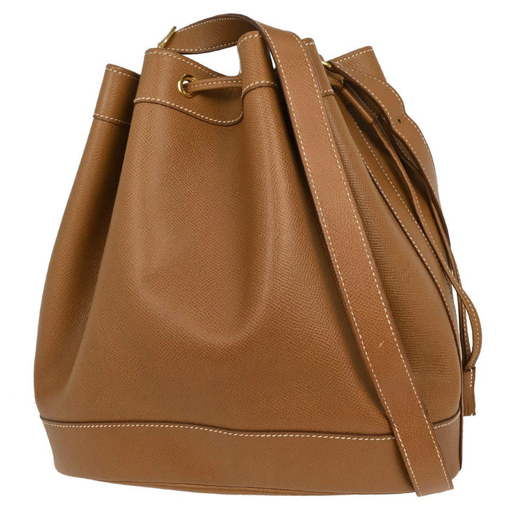 Hermes Courchevel Gold Market GM Bucket Drawstring Shoulder Bag  Circle:Z 126220