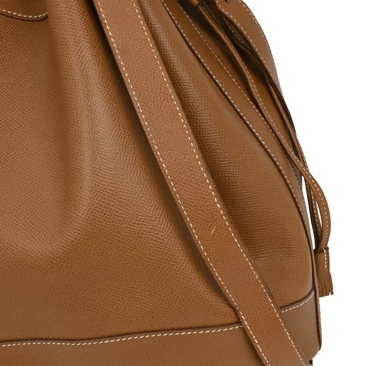 Hermes Courchevel Gold Market GM Bucket Drawstring Shoulder Bag  Circle:Z 126220