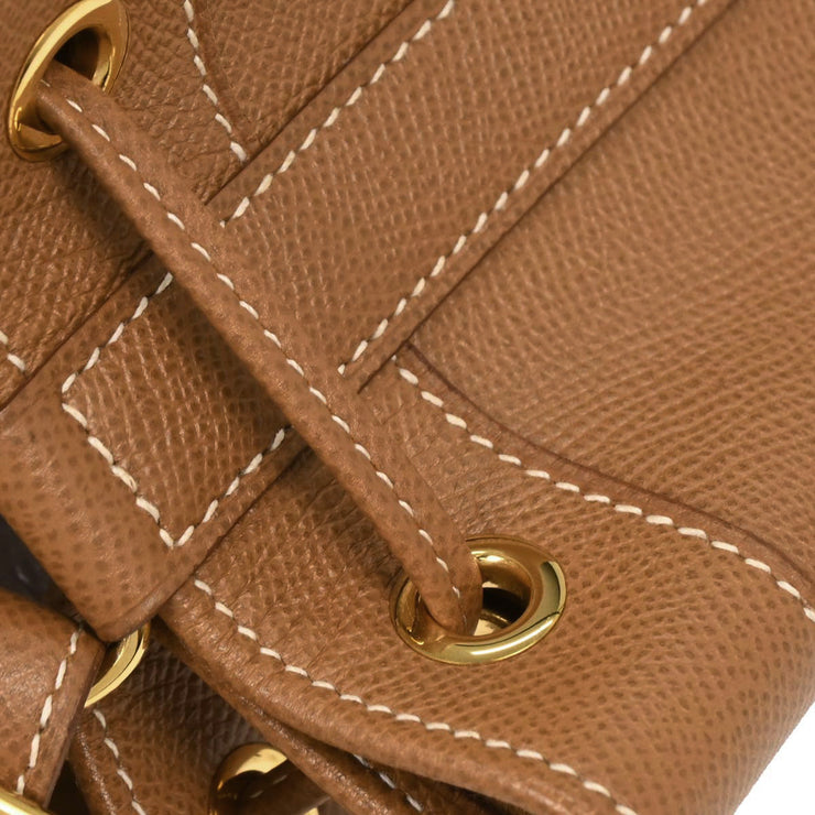 Hermes Courchevel Gold Market GM Bucket Drawstring Shoulder Bag  Circle:Z 126220