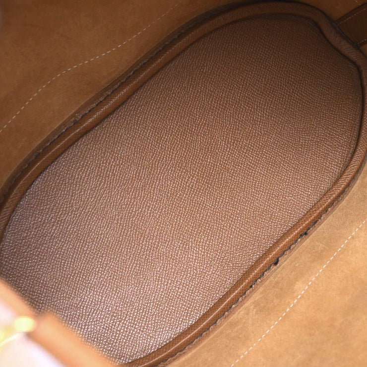 Hermes Courchevel Gold Market GM Bucket Drawstring Shoulder Bag  Circle:Z 126220