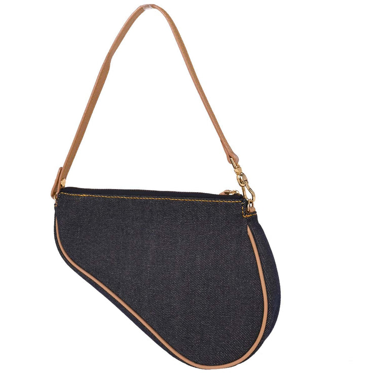 Christian Dior Navy Denim Saddle Handbag PZ1001 126221