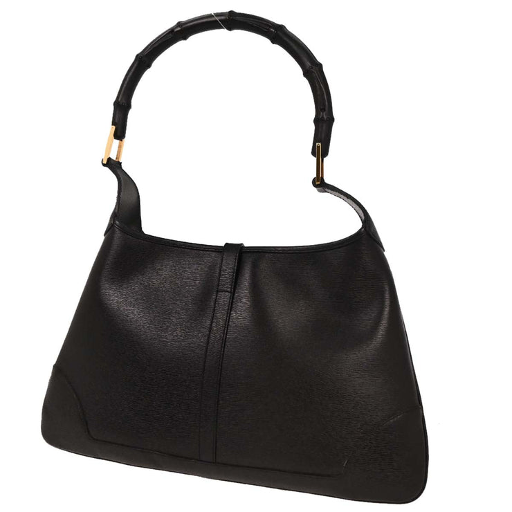 Gucci Black Leather Bamboo Handbag 0014060 002058 126223