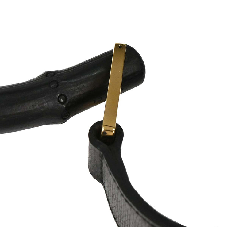 Gucci Black Leather Bamboo Handbag 0014060 002058 126223