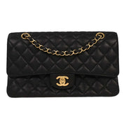 Chanel Black Calfskin Medium Classic Double Flap Shoulder Bag 126227