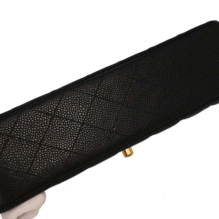 Chanel Black Calfskin Medium Classic Double Flap Shoulder Bag 126227