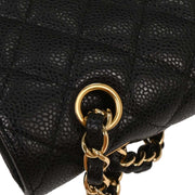 Chanel Black Calfskin Medium Classic Double Flap Shoulder Bag 126227