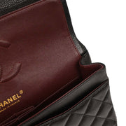 Chanel Black Calfskin Medium Classic Double Flap Shoulder Bag 126228
