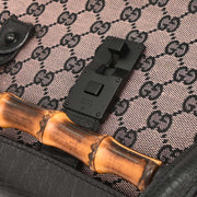 Gucci Pink Black Bamboo GG Handbag 111713 3444 126231