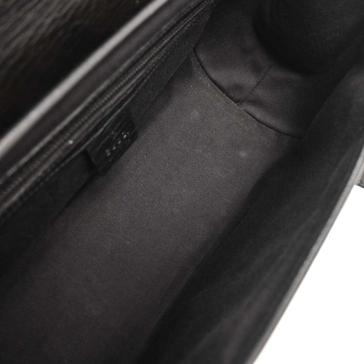 Gucci Pink Black Bamboo GG Handbag 111713 3444 126231