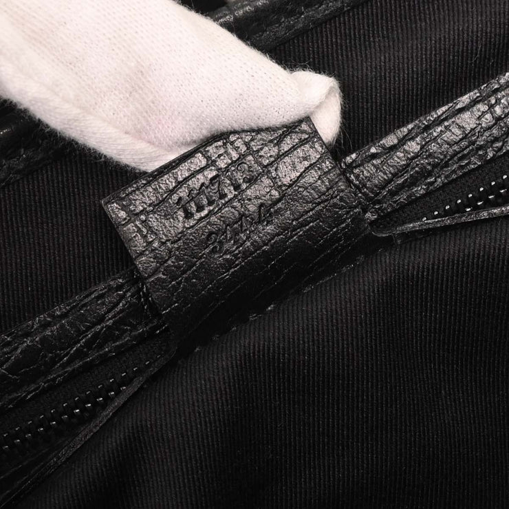 Gucci Pink Black Bamboo GG Handbag 111713 3444 126231