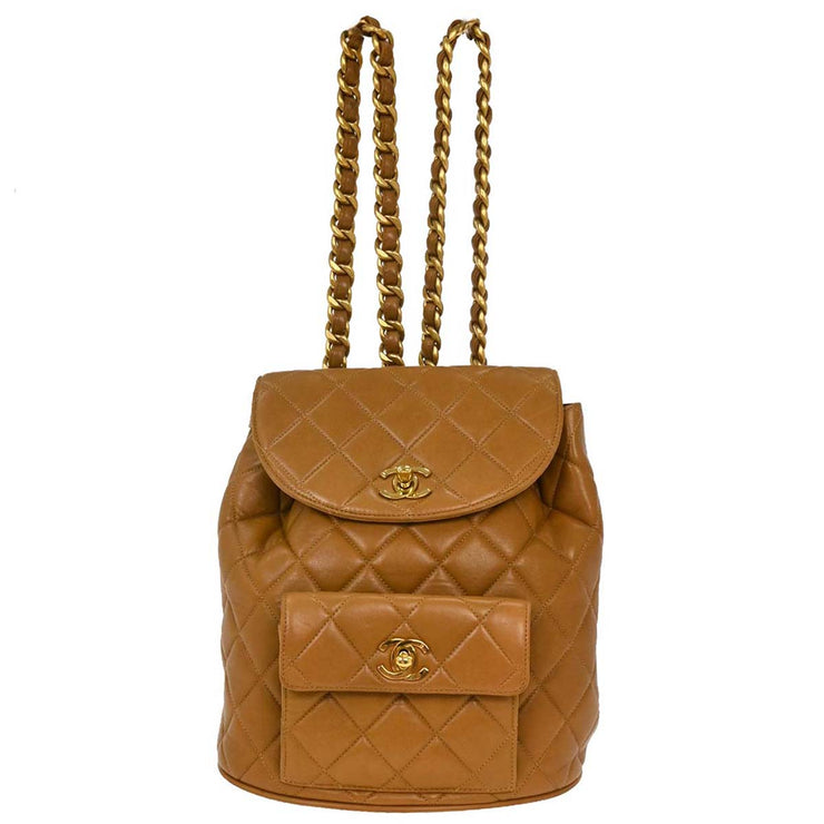 Chanel Brown Lambskin Large Duma Backpack 126239