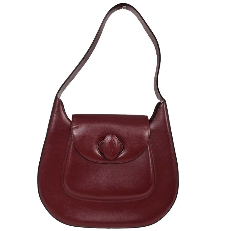 Cartier Bordeaux Leather Handbag ELDB 126244