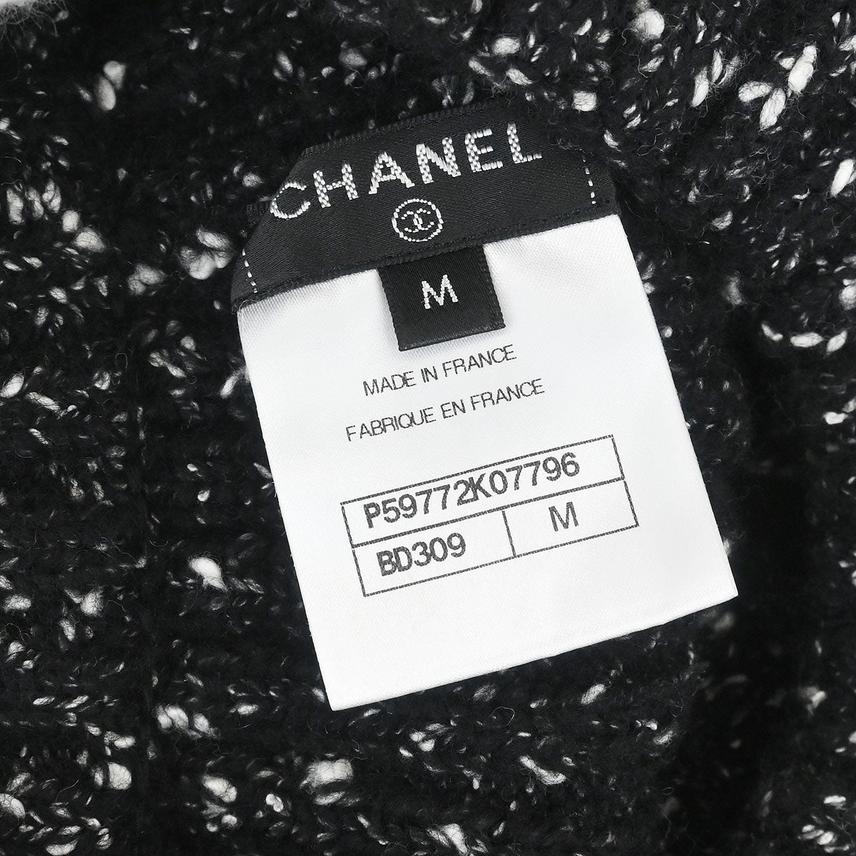 Chanel Black Hat Small Good P59772K07796 #M 126559 AUTH CHANEL HAT COCO MARK BLACK MOHAIR RAYON NYLON  main image 4