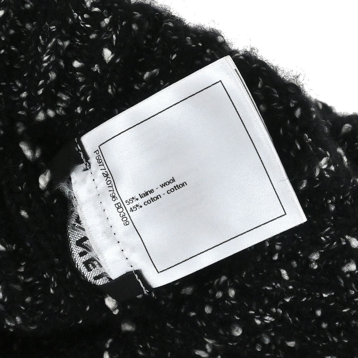 Chanel Black Hat Small Good P59772K07796 #M 126559 AUTH CHANEL HAT COCO MARK BLACK MOHAIR RAYON NYLON  main image 3
