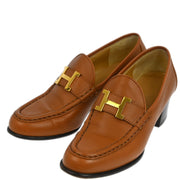 Hermes * Loafers Shoes Brown Courchevel #35 1/2 132252