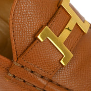 Hermes * Loafers Shoes Brown Courchevel #35 1/2 132252