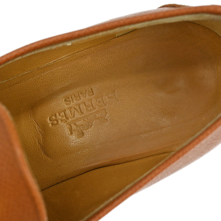 Hermes * Loafers Shoes Brown Courchevel #35 1/2 132252