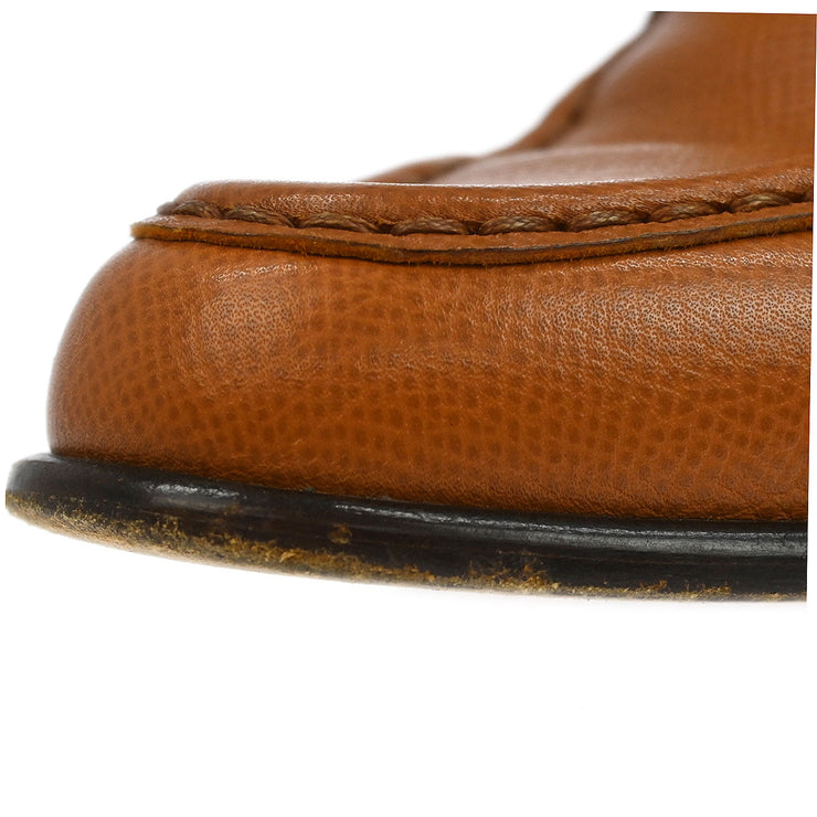 Hermes * Loafers Shoes Brown Courchevel #35 1/2 132252