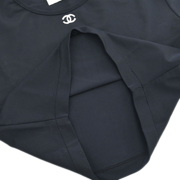 Chanel Cropped T-shirt Top Black 95P #38 132913