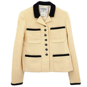 Chanel Single Breasted Jacket Off-white 96P #38 133513