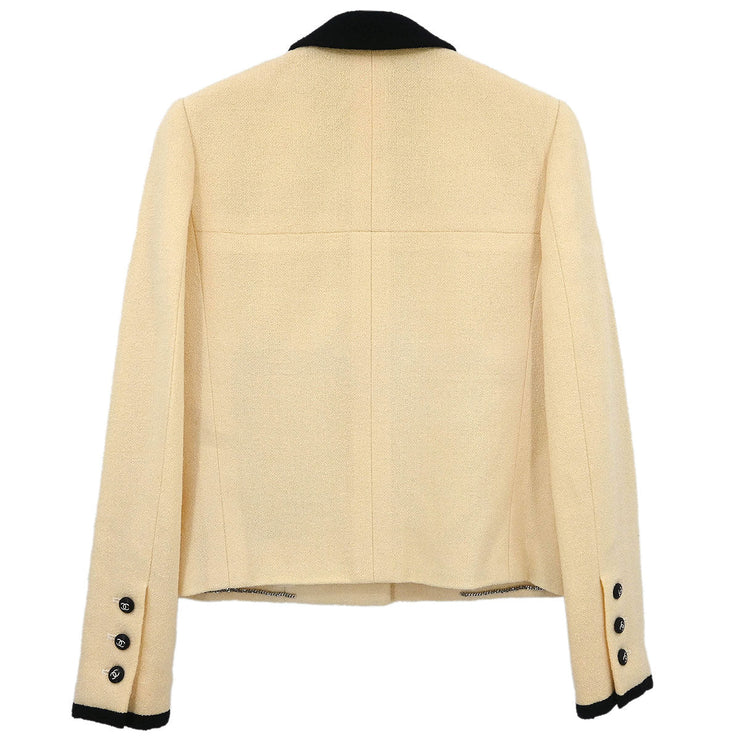 Chanel Single Breasted Jacket Off-white 96P #38 133513