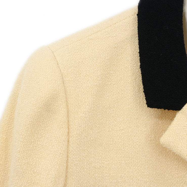 Chanel Single Breasted Jacket Off-white 96P #38 133513